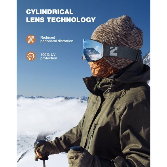 Unisex  Ski Goggles Magnetic Cylindrical Snowboard Snow Goggles - Picture 3 of 7